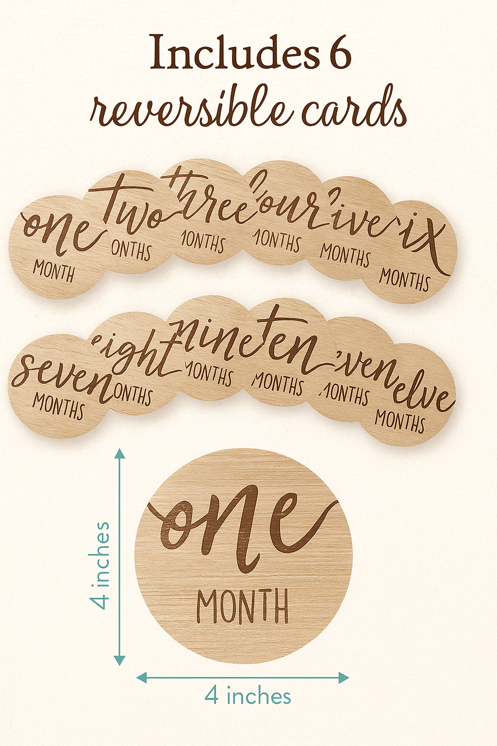 Discos de Madera para Mensuales de Bebé