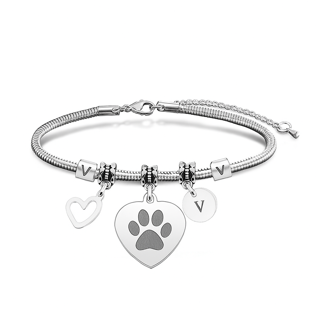 Pulsera Personalizable con Dije de Corazón – Grabado Láser Incluido