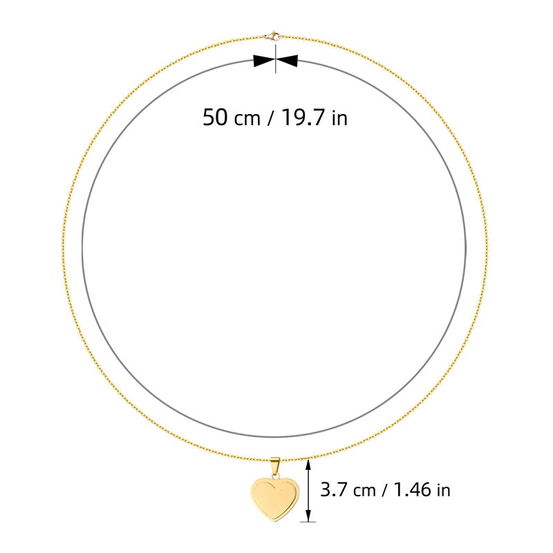 Collar con colgante de corazon personalizable