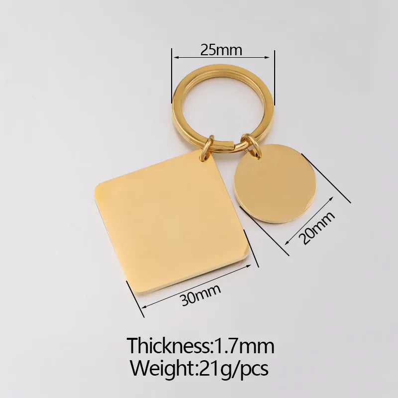 Llavero de acero inoxidable con colgante para bolso personalizable