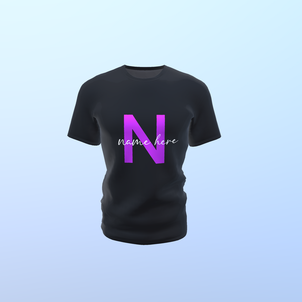 CAMISETA NEGRA PERSONALIZADA CON COLGANTE DE CIRCULO PERSONALIZABLE