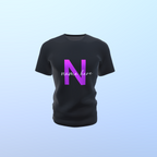 CAMISETA NEGRA PERSONALIZADA CON COLGANTE DE CIRCULO PERSONALIZABLE